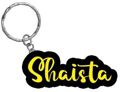 SY Gifts Shaista Name Black Yellow Name Keychain Key Chain