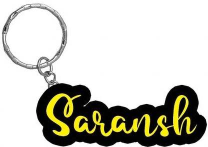SY Gifts Saransh Name Black Yellow Name Keychain Key Chain