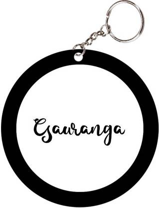 SY Gifts Gauranga Name Black Keychain Key Chain