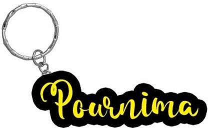 SY Gifts Pournima Name Black Yellow Name Keychain Key Chain