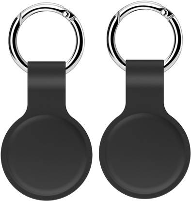 SQUIF Pack of 2 Airtag Silicone Case Protective Cover for Airtag with Hook Ring Key Chain
