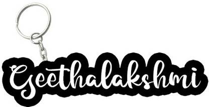 SY Gifts Geethalakshmi Black White Name Keychain Key Chain