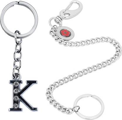 Newview Alphabet K Letter & Chain Challa Locking Key Chain Key ring Key Chain