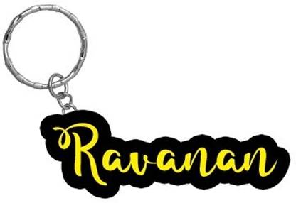 SY Gifts Ravanan Name Black Yellow Name Keychain Key Chain