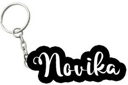 SY Gifts Novika Black White Name Keychain Key Chain