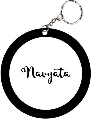 SY Gifts Navyata Name Black Keychain Key Chain