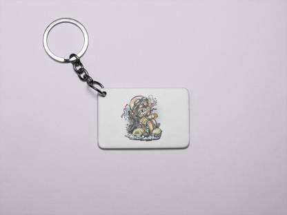 MiTrends Demon Puffing Cigarette-Printed Acrylic Keychains(Pack Of 2) Key Chain