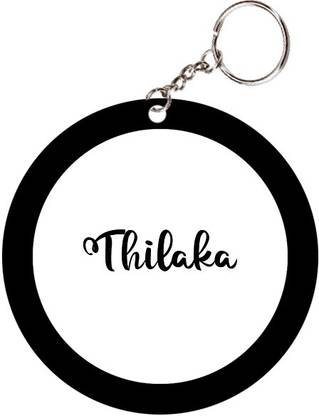 SY Gifts Thilaka Name Black Keychain Key Chain