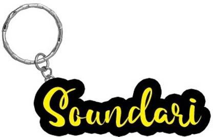 SY Gifts Soundari Name Black Yellow Name Keychain Key Chain