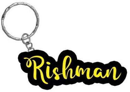 SY Gifts Rishman Name Black Yellow Name Keychain Key Chain