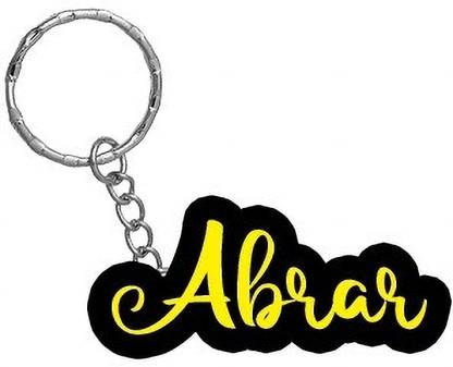 SY Gifts Abrar Name Black Yellow Name Keychain Key Chain