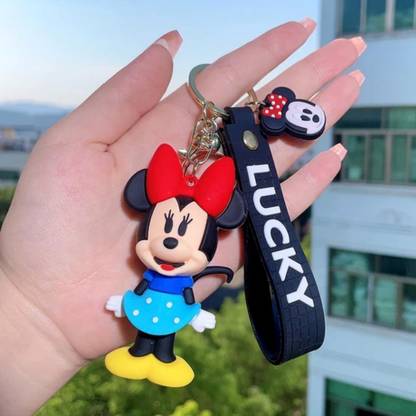 Mubco Minnie Mouse 3D Keychain| Strap Charm & Hook | PVC Cartoon Model Toy Kids Gift | Key Chain