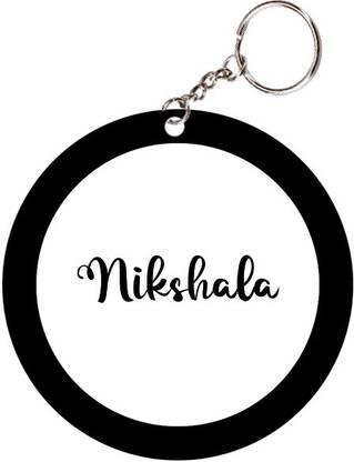 SY Gifts Nikshala Name Black Keychain Key Chain