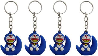 Elite Rubber Doreamon Cartoon Keychain - 4 Keychains Key Chain