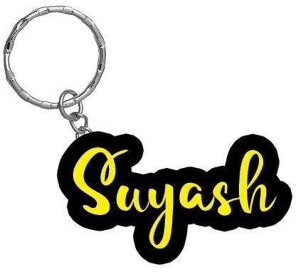 SY Gifts Suyash Name Black Yellow Name Keychain Key Chain