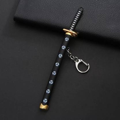 GT Gala Time Demon Slayer Black katana samurai Sword with Scabbard Collectable Anime Toy Bike Key Chain