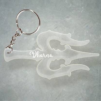 SY Gifts Trishul Desigh With Dharna Name Key Chain