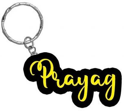 SY Gifts Prayag Name Black Yellow Name Keychain Key Chain