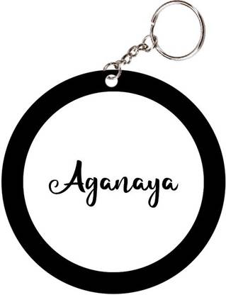 SY Gifts Aganaya Name Black Keychain Key Chain