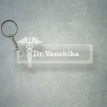 SY Gifts Doctor Logo Desigh With Vanshika Name Key Chain