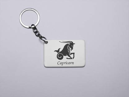 Tulip Art Capricorn symbol - zodiac printed acrylic for astrology lovers (Pack Of 2) Key Chain
