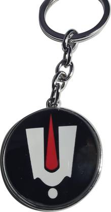 New Dimension Store New Lord Perumal Namam White and Red in Black Background with One-side Shining Key Chain