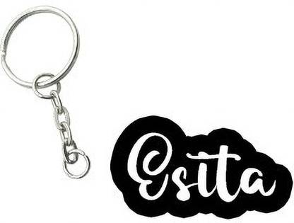 SY Gifts Esita Black White Name Keychain Key Chain
