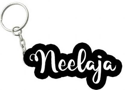 SY Gifts Neelaja Black White Name Keychain Key Chain