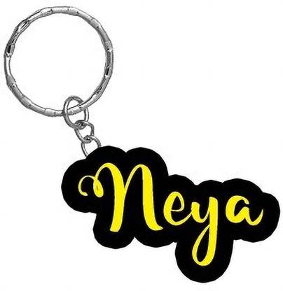 SY Gifts Neya Name Black Yellow Name Keychain Key Chain