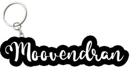 SY Gifts Moovendran Black White Name Keychain Key Chain