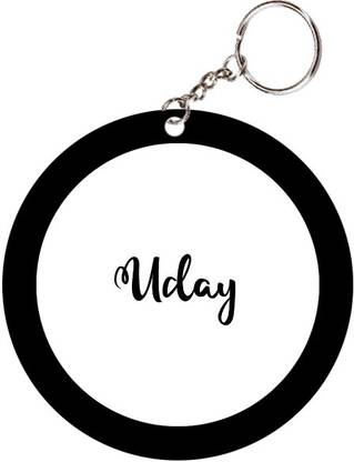 SY Gifts Uday Name Black Keychain Key Chain