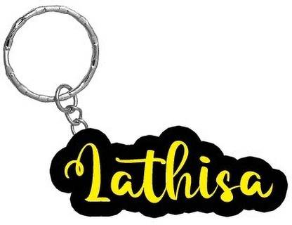 SY Gifts Lathisa Name Black Yellow Name Keychain Key Chain