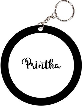 SY Gifts Printha Name Black Keychain Key Chain