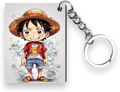 Manga Shop Monkey D luffy One Piece Anime Keychain With Heavy Metal Ring Key Chain