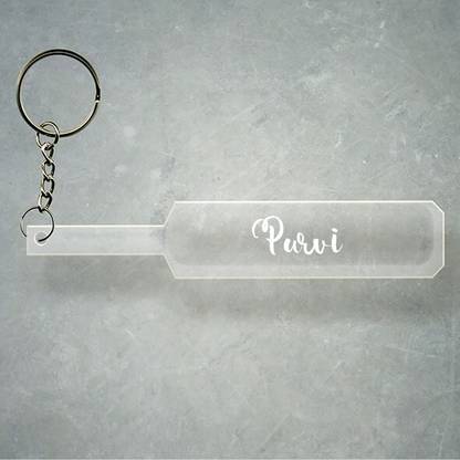 SY Gifts Cricket Bat Logo Design With Purvi Name Key Chain