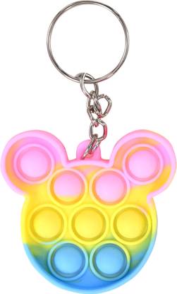NidraNari POP IT Keychain Bubble Fidget with Push- Bubble PopIt Keyring Key Chain