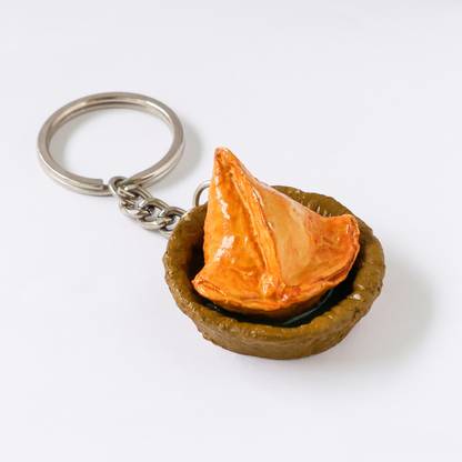 Esmaric Samosa Keyring | Miniature Food Keyring | Best gift item | Unique Handmade Key Chain