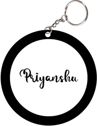 SY Gifts Priyanshu Name Black Keychain Key Chain