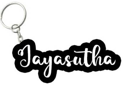 SY Gifts Jayasutha Black White Name Keychain Key Chain