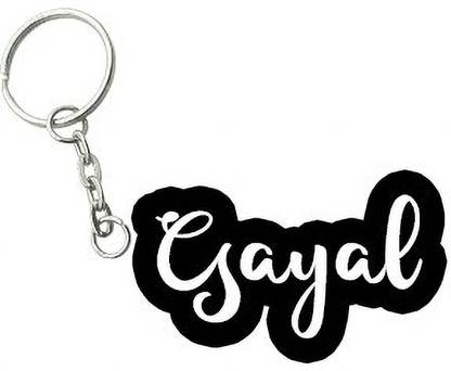 SY Gifts Gayal Black White Name Keychain Key Chain