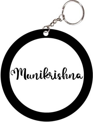 SY Gifts Munikrishna Name Black Keychain Key Chain