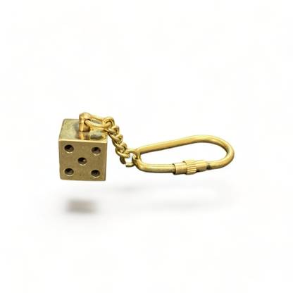 shilpkarman Vintage Solid Brass Dice Key Chain
