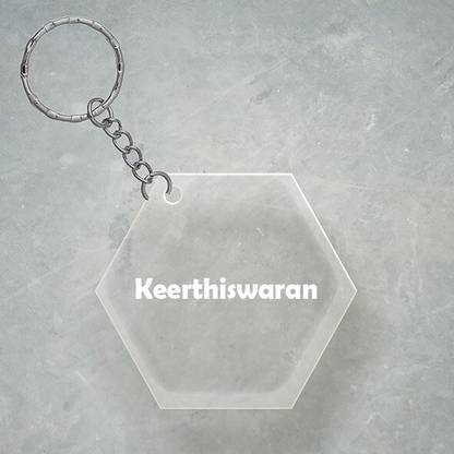SY Gifts Keerthiswaran Name Hexagon Keychain Key Chain