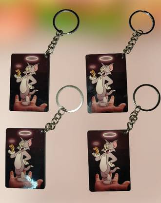 Convay tom and jerry best friend in the world rectangular wooden set 4 Key Chain