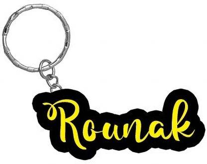 SY Gifts Rounak Name Black Yellow Name Keychain Key Chain
