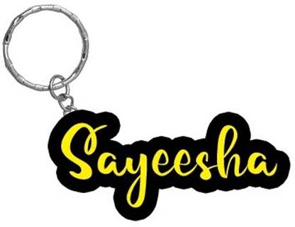 SY Gifts Sayeesha Name Black Yellow Name Keychain Key Chain