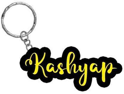 SY Gifts Kashyap Name Black Yellow Name Keychain Key Chain