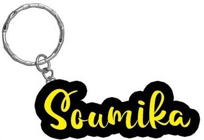 SY Gifts Soumika Name Black Yellow Name Keychain Key Chain