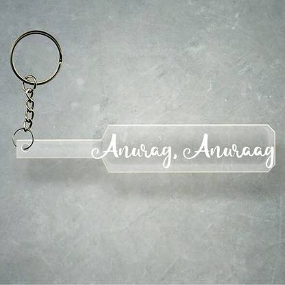 SY Gifts Cricket Bat Logo Design With Anurag, Anuraag Name Key Chain