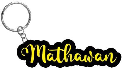 SY Gifts Mathawan Name Black Yellow Name Keychain Key Chain